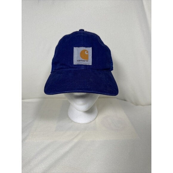 Snap-Back Other - Vintage Carhartt Trucker Hat Mesh Snap Back Blue Ball Cap Work Outdoor Cotton